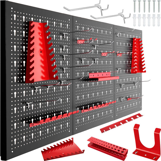 Wall Mounted Tool Pegboard Organiser with Hooks