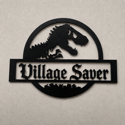 the village saver® Personalised Dinosaur Wall Logo Sign